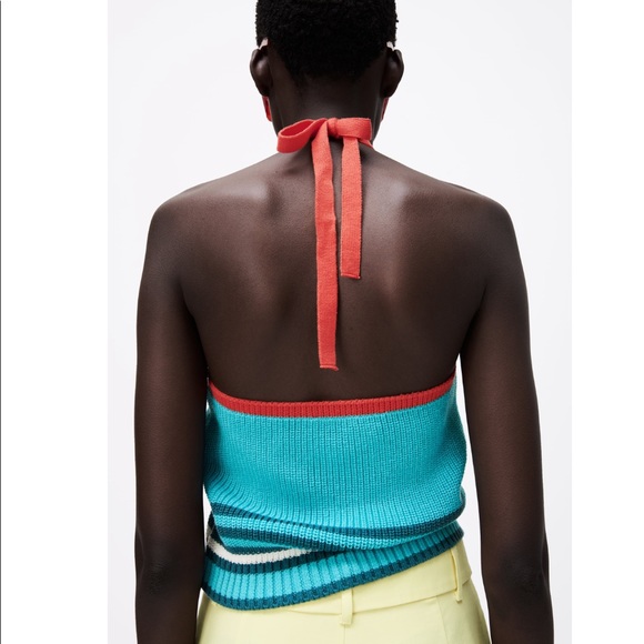 Zara multicolored halter neck knit top - Picture 3 of 7